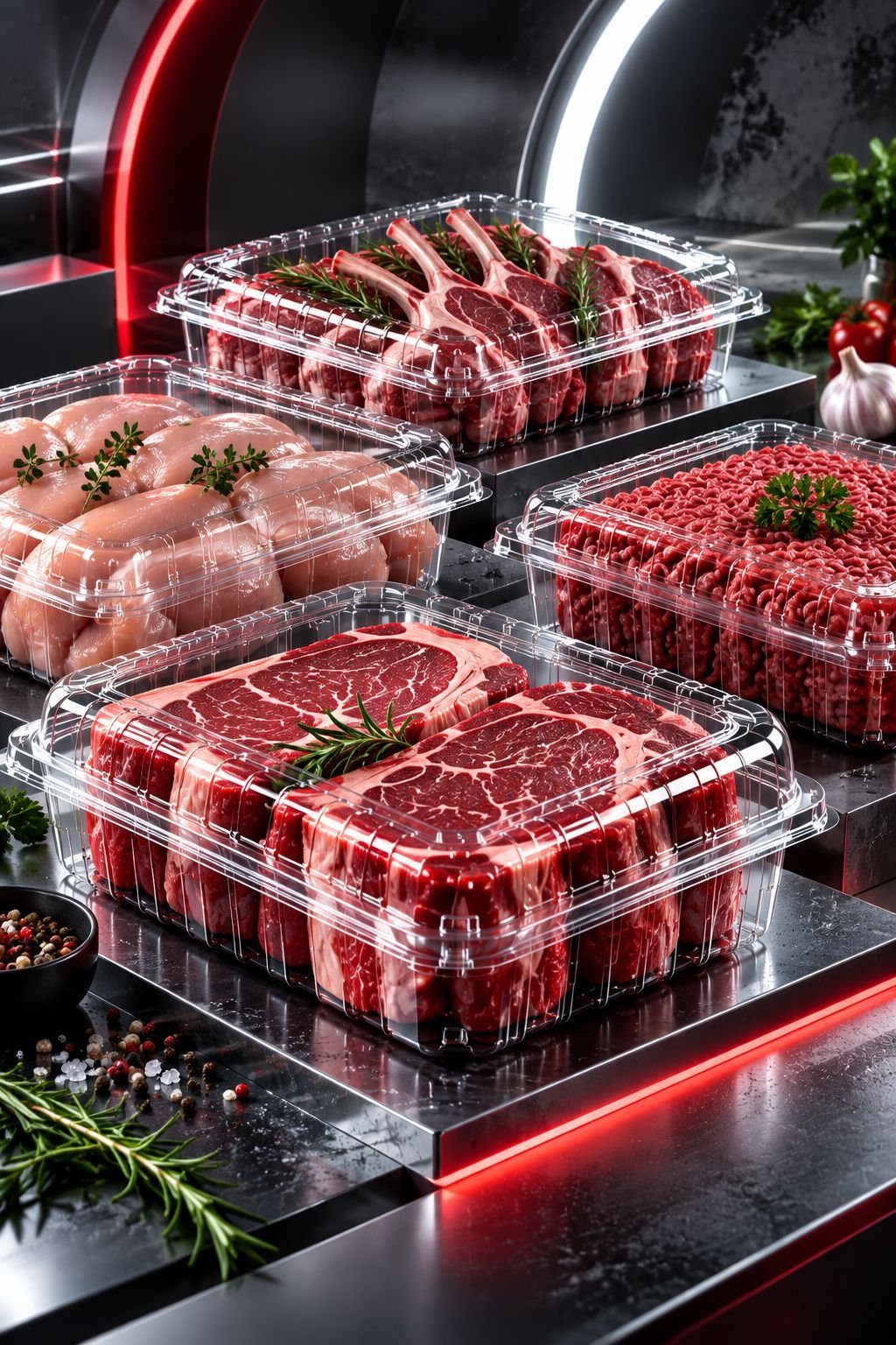 Meat clamshell packaging